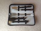 1450-62 Leeds Barbecue Bbq Grill Stainless Utensil Tool Set Carry Case