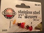 1993 Norpro Skewers Stainless Steel Set Of Made In Italy Shish
