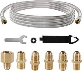 Hose002 20 Mule Team 24 Ft Propane Hose Extension High Pressure Braided Gas Line