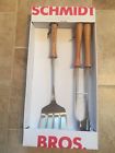 303 Schmidt Brothers Smoked Acacia Bbq Grilling Tool Set 858744005559