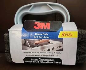 3m 051141346540 Heavy Duty Grill Scrubber 3 Pack Removes Burnt-on Food And Grease Quickly