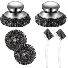 3sait 791684720642 Steel Wool Scrubber Stainless And Crevice Brushes Cleaning Se