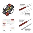 6970454011386 Poligo Bbq Skewers Set Flat Stainless Steel Metal