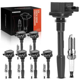 Apic0812d A-premium Set Of 7 Ignition Coil Pack And Iridium Spark Plugs Compatible With