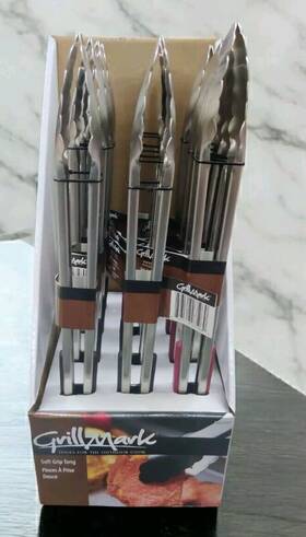 40259pdq Ace Trading - Onward Grill Mark Brushed Steel Bbq Barbecue Tongs 15 L Inch Pack Of 12