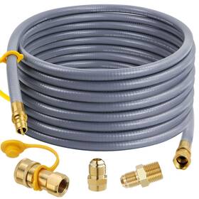 Aekops 755523679690 48ft 1/2 Natural Gas Hose For Generator With Quick Connect Fittings Outdoor