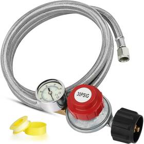 Aekops 768469797656 5ft Propane Hose With Regulator For Tank 0-30psi Adjustable High Pre