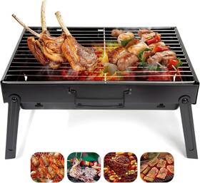 Grills-agm-x1779 Agm Folding Portable Barbecue Charcoal Grill Desk A-black Small