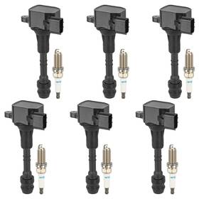 Dhxq-0005 Aiyigu Set Of 6 Uf349 Ignition Coil Pack And Iridium Spark Plugs Compatible With Nis
