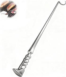 Ajdxk 744759438850 Stainless Steel Bbq Turner Hooks Meat Hook Flipper Forged Steak Flipp