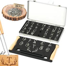 Aklope 313032159159 1 Inch 38 Pcs Branding Iron For Wood Leather Hats Alphabet A-z Number 0-9 And 1.6