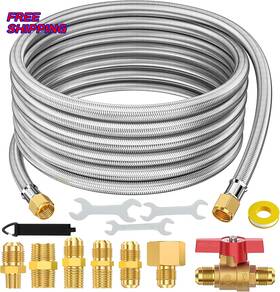 Adapter1101 Alloxity 20 Feet High Pressure Braided Propane Hose Extension With Silver New Usa