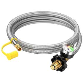 Ban00970100-02 Alloxity 6ft Propane Hose Extension With Gauge Pol X 1/4 Inch Male Npt Braided Supply Pi
