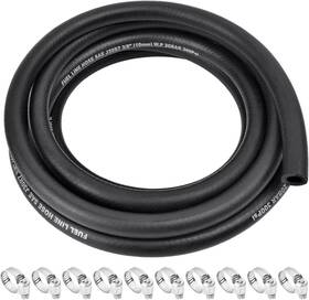 Allwin 716841560442 3/8 Inch Id Fuel Line Hose - 10ft Marine Grade With 10pcs Clamps