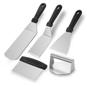 Abc123 Amafox Metal Spatula Set Griddle Spatula-griddle Scraper-burger Press-professional