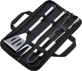Gbs04 Amazon Basics 4-piece Stainless Steel Barbeque Grilling Tool Set With Carry Bag