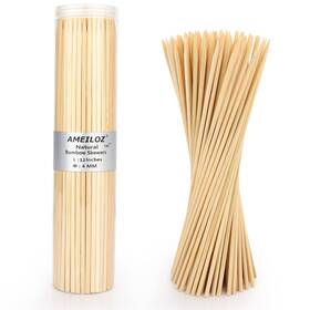 Ameiloz 793072834283 12 Inch Natural Bamboo Wood Barbecue Skewers For Kabob Appetizer Fruit Sausage