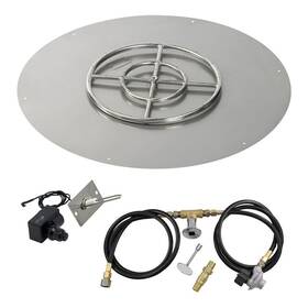 American Fireglass 817901010874 36 Inch Round Flat Pan With Spark Ignition Kit 18 Ring
