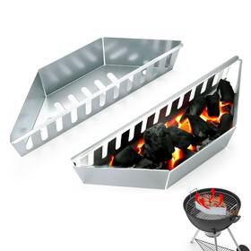 Zhm012 Amroicus 2 Pcs Charcoal Basket Set Stainless Steel Grill For Weber Accessories Bbq Holder