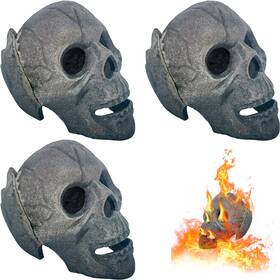 Skull-3 Annsong 3 Pcs Fireproof Fire Pit Skull Made Of Metal For Bonfire Campfire Firepla