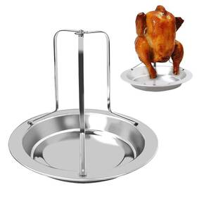 Antcher 714453581237 Chicken Roaster Rack Folding Stainless Steel Nonstick Vertical Meat Poultry