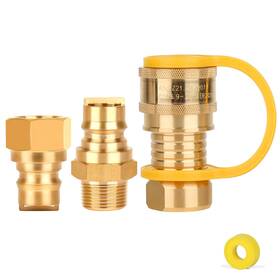 Anysigma 755471505775 3/4 Natural Gas Quick Connect Fitting-3pcs Solid Brass Release Fittings