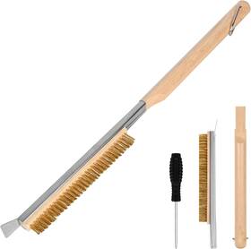 Aolso 313033648607 Pizza Oven Brush 21 Inch And Stainless Steel Scraper For Stone Bbq Gri