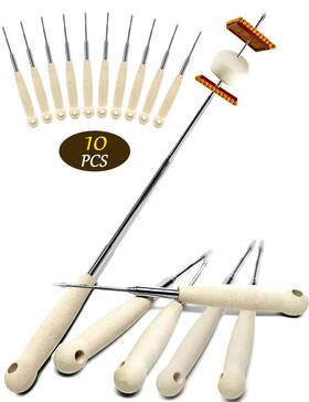 Aa-2405 Atigrado Marshmallow Roasting Sticks Set Of 10-32 Inch Extendable Smores For Fi