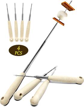 Zj-d03-us Atigrado 4 Pcs 32 Inch Marshmallow Roasting Sticks - Stainless Steel Smores For Fi