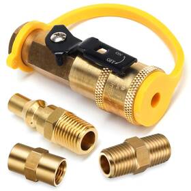 Aulufft 793610703170 1/4 Inch Rv Propane Quick Connect Adapter Fittings 4 Pcs Hose Conn