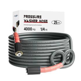 Aurora Car 787353994384 Pressure Washer Hose 25ft 1/4 Inch Kink Resistant Power Gray