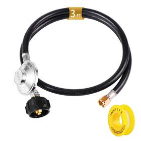 Autatue 719559626134 Propane Hose With Regulator 3ft Rubber Qc