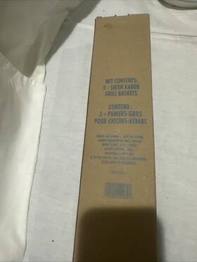 S3416051 Avon 2 Shish Kabob Grill Wire Baskets With Silicone Handles 13 1/2 Inch L X 1 3/4 W