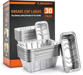 Aweasroy 744110846744 Grease Cup Liners For Blackstone 30 Pack Aluminum Drip Pans Disposable