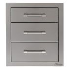 Axe3dr Stainless Alfresco Inch Wide Triple Storage Drawers In Steel
