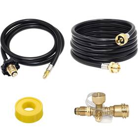 Azdele 784140841456 Extend A Stay Rv Propane Kit Brass Tee Adapter 4-port Prop
