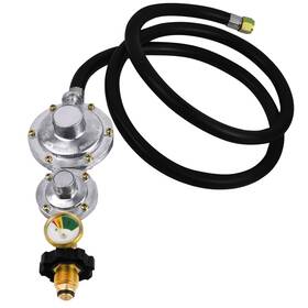 Azdele 788465636971 Upgraded Two Stage Propane Regulator With 5ft Hose And Gauge Standard