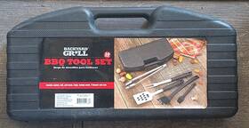 Xg10-107-001-06 Backyard Grill Barbeque Tool Set With Case 10 Piece Spatula Fork Brush Tongs
