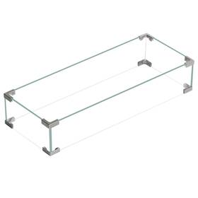 Wg21-7830 Bali Outdoors Gas Fire Pit Table Wind Guard Clear Tempered Glass Flame Shield For Rectangul