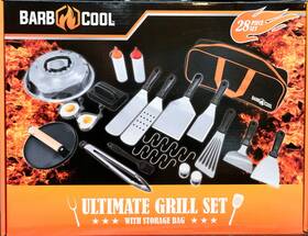 Barb Cool 810124655402 28 Piece Ultimate Grill Set With Storage Bag