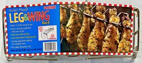Bayou Classic 050904017703 Nickel-plated Wing Rack Holds 12 Chicken Wings New Legs Fold Up