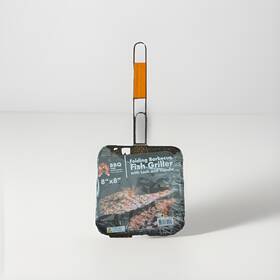Ca954 Bbq Time Folding 8 Inch X Fish Or Meat Griller/cooker Portable Stainless Steel With Lock