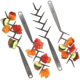 89911 Bbqcroc Bbq Croc Zig Zag Skewers Set Of 4 Brushed Stainless Steel 15 Inch Kabob Broch