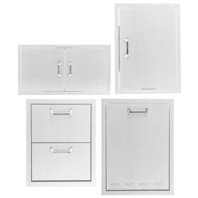 Bbq-260-ad40-4pc Bbqguys Signature 4-piece 40-inch Double Access Door Outdoor Kitchen Storage