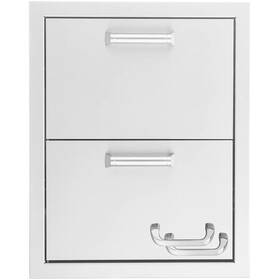 Bbq-drw2 Bbqguys Signature 16-in Stainless Steel Double Access Drawer