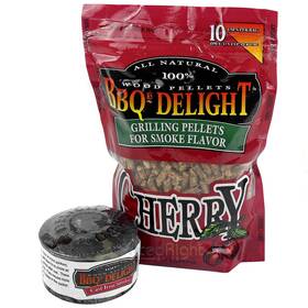Pel1-chr Bbqrs Delight Csp/pel1-chr Cast Iron Smoker Pot Wood Pellet Smoke Bbq With 1lb Cherry