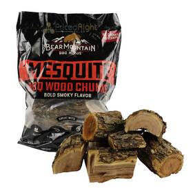 Fc37 Bear Mountain Bbq Mesquite 100% All Natural Hardwood Chunks Bold Smoky Flavor