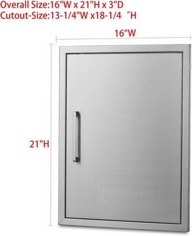Dkm-16w21h Beetlea 16 X 21 Inch Outdoor Kitchen Door 304 Stainless Steel Single Access Cabinet