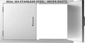 Skm-36w21h-1 Beetlea 36 X 21 Inch Outdoor Kitchen Door 304 Stainless Steel Double Access Cabinet