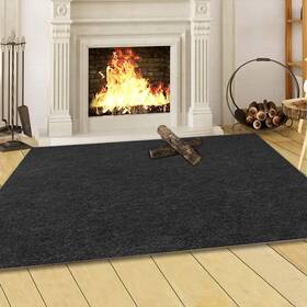 Bshaokaodian122 Besimple Fireproof Fireplace Hearth Rug Non Slip Protection Mat Flame Resistant Pad Fo